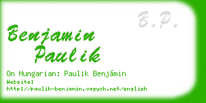 benjamin paulik business card