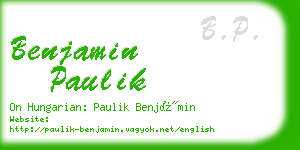 benjamin paulik business card